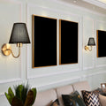 Tiffany Nordic Fabric Metal Vanity Wall Lamp, Black/White/Coffee/Flaxen