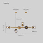 Valentina Modern Bubble Metal/Glass Pendant Light, Gold