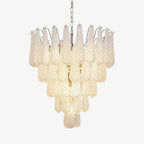 Aurora Chandelier Clear Murano Glass Dewdrop Layered