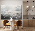 Textured Monochrome Strokes Oil Painting Framed Sleek