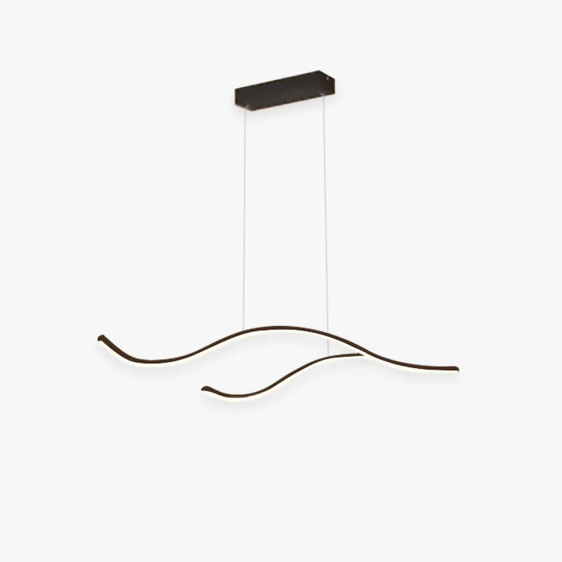 Arisha Curved Linear Pendant Light, Black/Gold