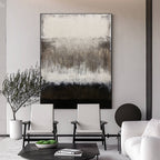 Wabi-Sabi Layered Neutral Oil Painting Textured