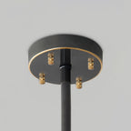 Kristy Modern Annular Metal And Glass Pendant Light, Black/Gold