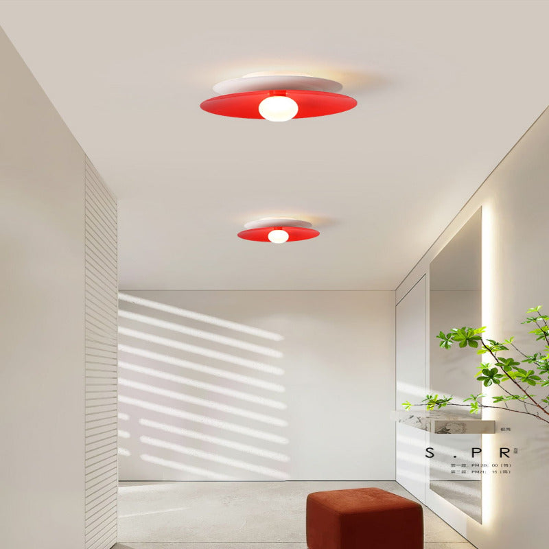 Arisha Modern Flush Mount Ceiling Light White Red Black Metal Balcony