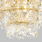 Kristy Elegant Gold Pendant Light 3 Rings, Metal/Glass