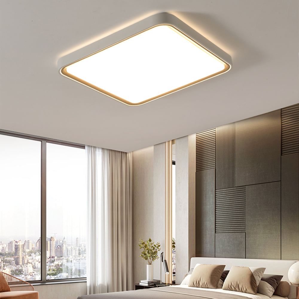 Arisha Minimalist Round/Square Metal/ Flush Mount Ceiling Light, Gold