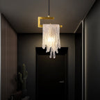 Kristy Modern Flowing Jelly Pendant Light, Gold, Crystal/Brass