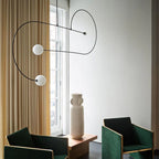 Arisha Minimalist Linear Mobile Pendant Light, Black
