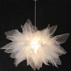 Arisha Modern Flower Fabric Pendant Light, Bedroom, White