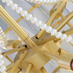 Kristy Elegant Pearl/Glass/Metal Chandelier, White