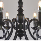 Silva Creative Retro Candle Chandelier Black Metal Bedroom
