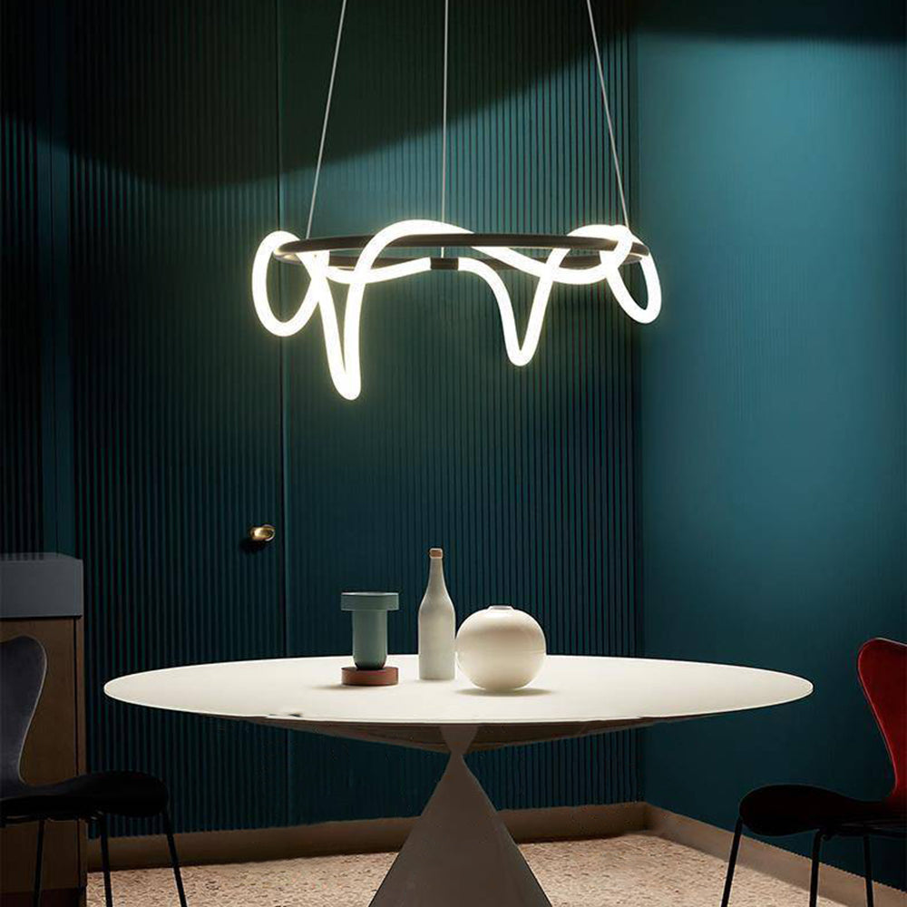 Arisha Curved & Linear Semi Flush Mount Ceiling Light, Gold