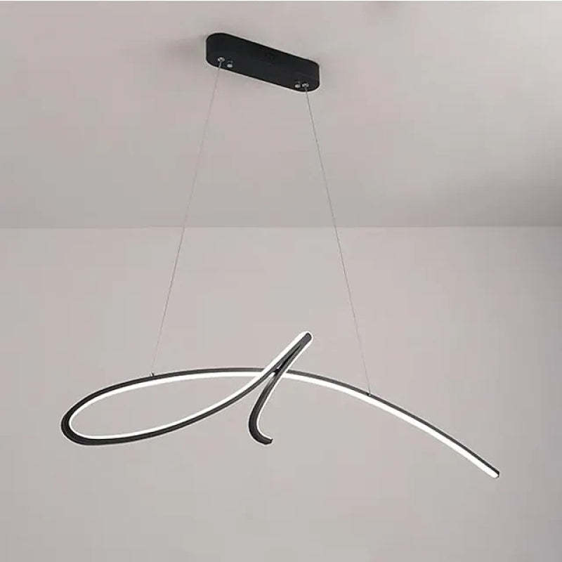 Arisha Pendant Light Irregular-curved Modern, Metal, Black/Gold, Restaurant