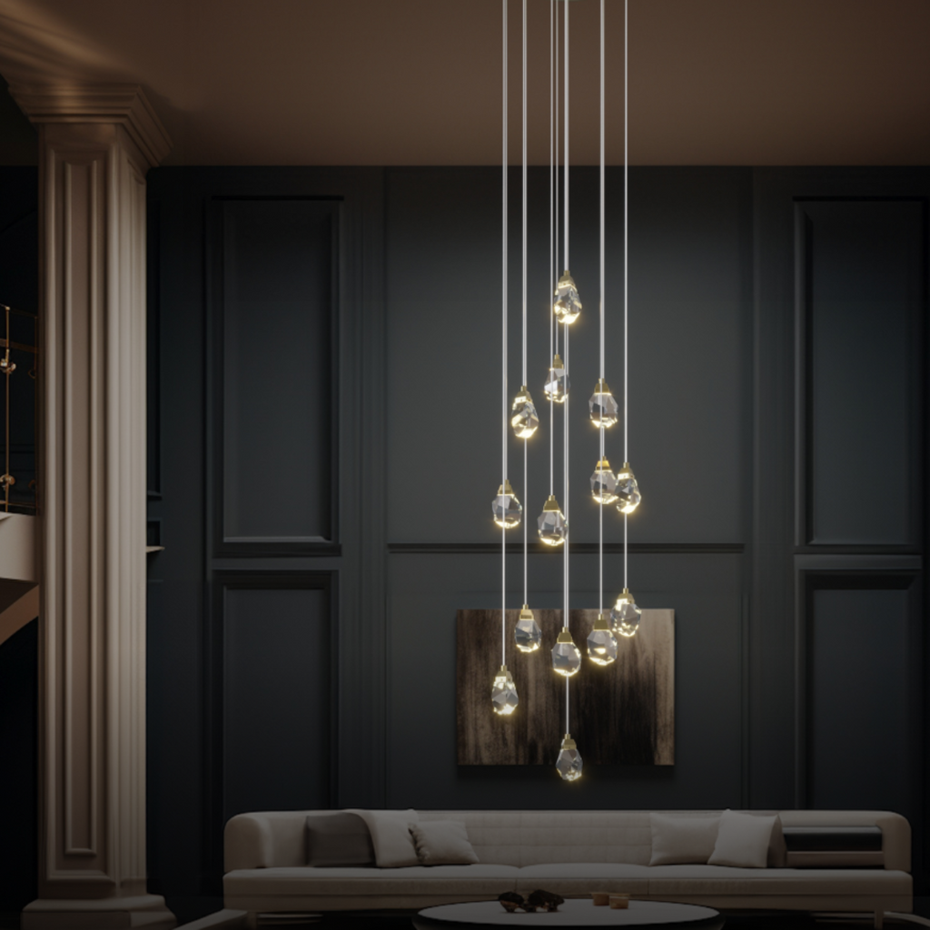 Kristy Design Ball Glass/Metal Pendant Light Gold
