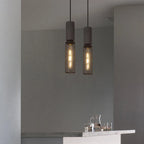 Xenith Industrial Cylindrical Pendant Light, Cement/Metal