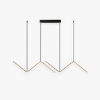 Arisha Modern Wavy linear Pendant Light Double, Black/Gold