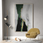 Emerald & Gold Abstract Painting Vertical Luxury