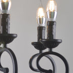 Silva Creative Retro Candle Chandelier Black Metal Bedroom