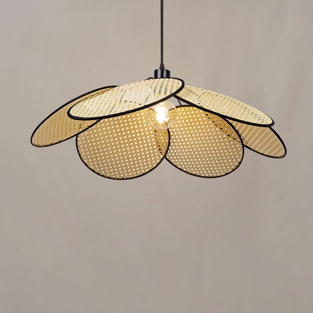 Ritta Willow weave Wabi Sabi Rattan Pendant Light, Black/White