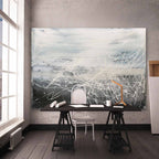 Textured Monochrome Strokes Oil Painting Framed Sleek
