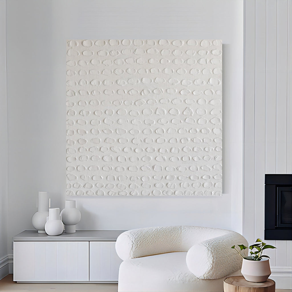 Plaster Textured Oval Pattern Abstract Wall Art