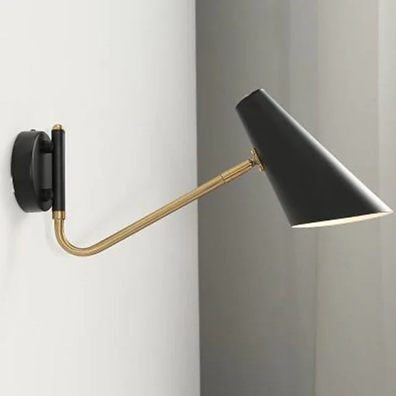 Epoch Rotatable Wall Lamp, Black & White & Gold, Bedroom