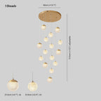 Arisha Multi Staircase Modern Art Deco Pendant Light, Gold