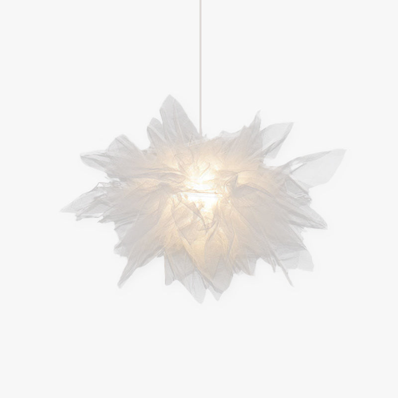 Arisha Modern Flower Fabric Pendant Light, Bedroom, White