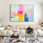Vibrant Pastel Color Block Oil Painting