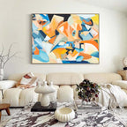 Cubist-Inspired Painting Blue Orange