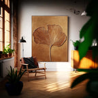 Textured Ginkgo Leaf Painting Luxurious