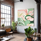 Modern Abstract Floral Painting Soft Pastels