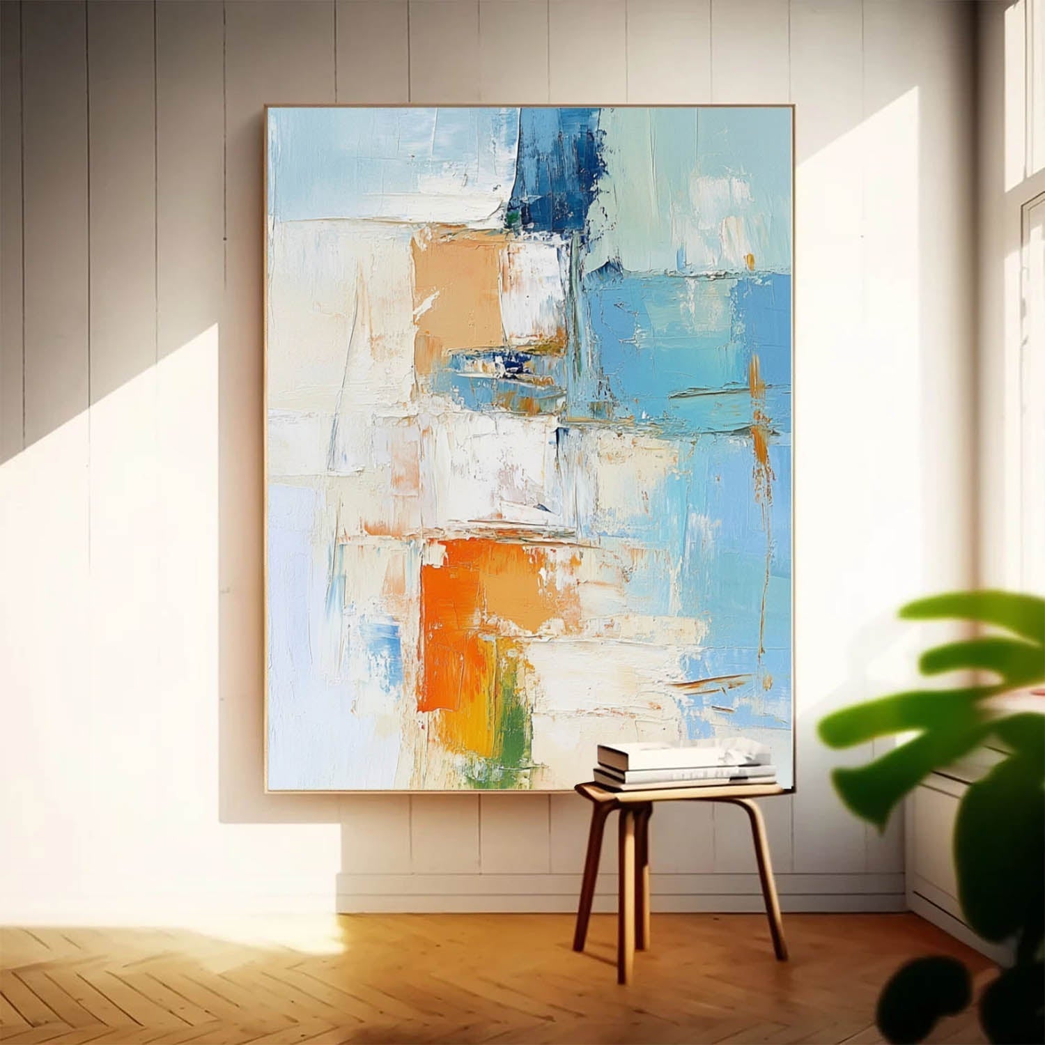 Modern Abstract Color Block Oil Painting