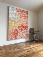 Textured Pixel Color Block Oil Painting Gradient Pink