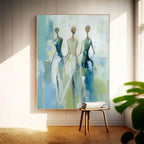 Three Graceful Figures In Flowing Gowns Feminine