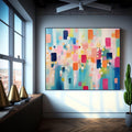 Contemporary Painting Vibrant Color Blocks Wall Art