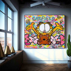 Colorful Pop Art Garfield Graffiti Wall Art Kids Room