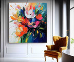 Vibrant Abstract Floral Bouquet Oil Painting