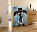 Surrealist Dog Painting Dapper Hound Modern Wall Art