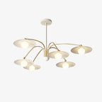 Arisha Minimalist Blown Metal Pendant Light, White/Gold