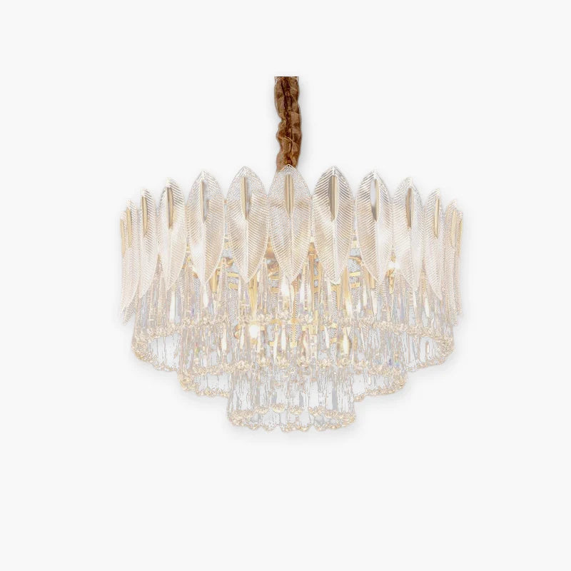 Arisha Luxury Feather Crystal Chandelier, Living Room