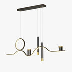 Arisha Modern Metal Linear Starry Night Pendant Light, Black