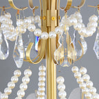 Kristy Elegant Pearl/Glass/Metal Chandelier, White