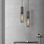 Xenith Industrial Cylindrical Pendant Light, Cement/Metal