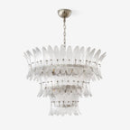 Aurora Chandelier Murano Glass Palmette Leaf Tiered