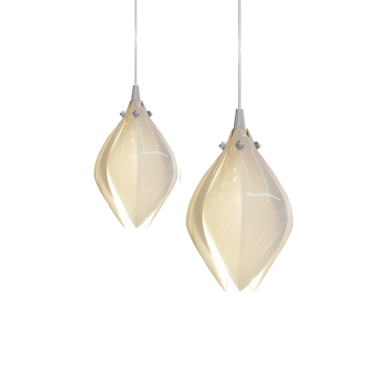 Lustra Pendant Lamp White Floral Ceramic