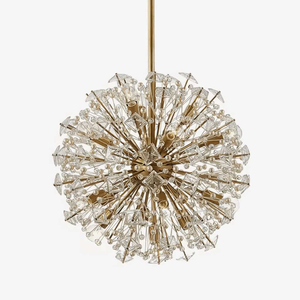 Aurora Chandelier Dickinson Gold Crystal Starburst