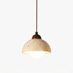 Orzora Dome-Shaped Travertine Pendant Light