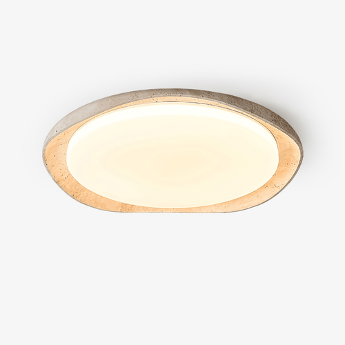 Adoros Ceiling Light Circular Edged in Travertine - Kingsley Beaumont
