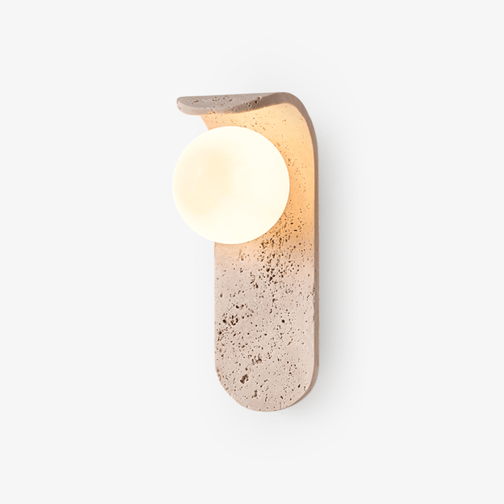 Cutalos Sconce-Frame Travertine Wall Light